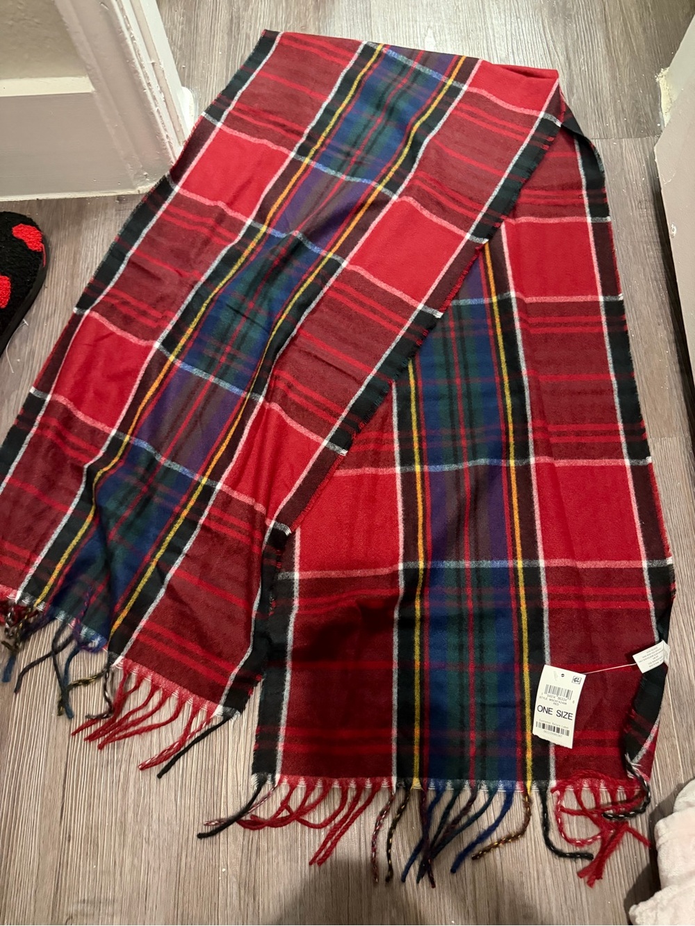 Red Plaid Scarf - Classic Tartan Style- nwt